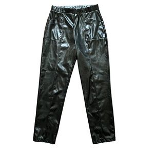 H by Halston Vegan / Faux Leather Black Pants, Size Small